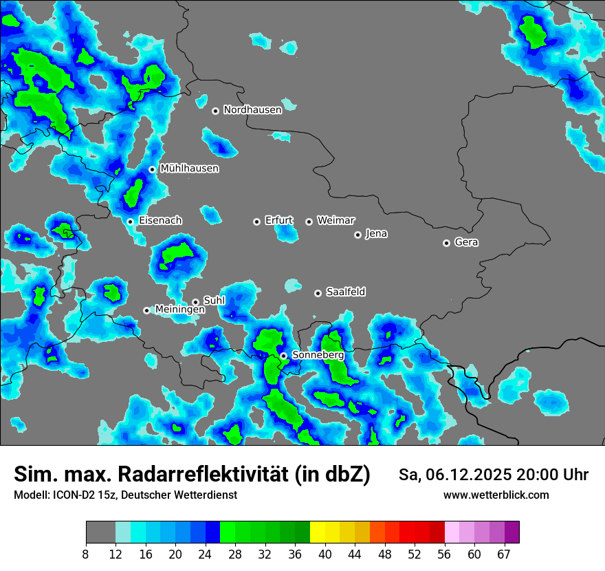 Modellkarten Simuliertes Radarbild