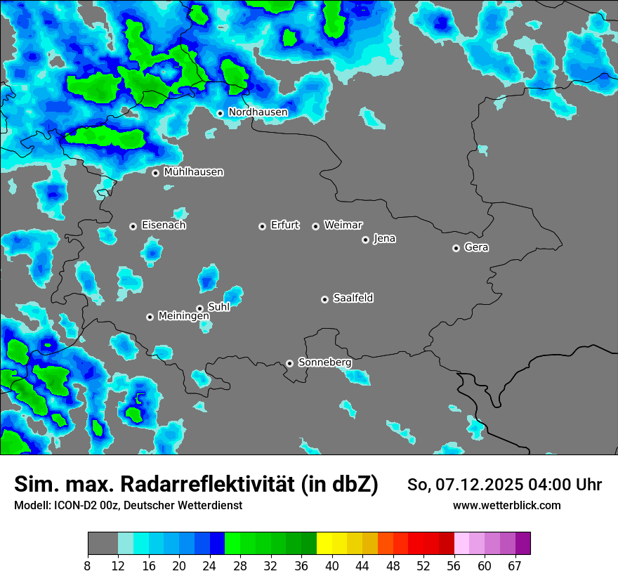 Modellkarten Simuliertes Radarbild