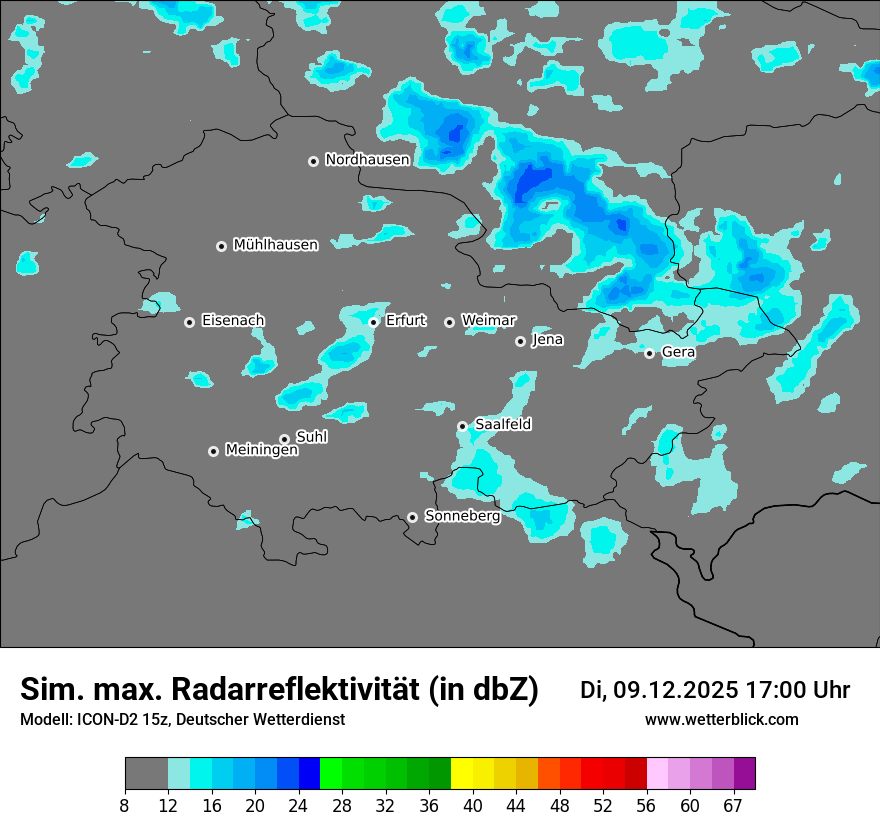 Modellkarten Simuliertes Radarbild