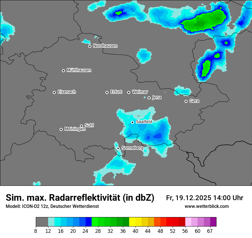 Modellkarten Simuliertes Radarbild