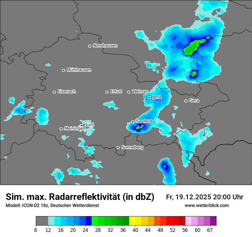 Modellkarten Simuliertes Radarbild