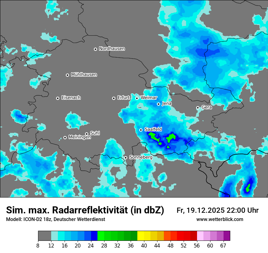 Modellkarten Simuliertes Radarbild