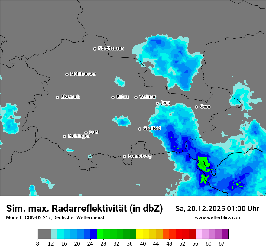 Modellkarten Simuliertes Radarbild