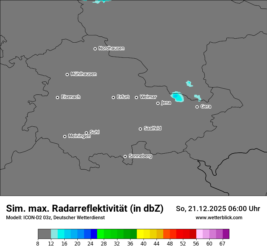 Modellkarten Simuliertes Radarbild