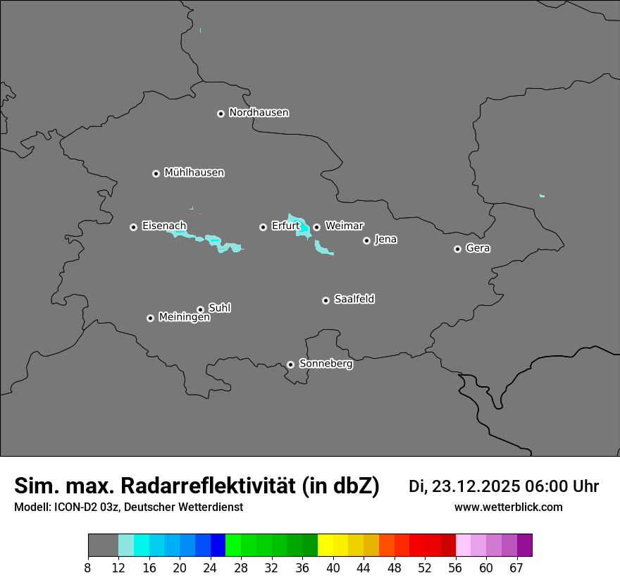 Modellkarten Simuliertes Radarbild