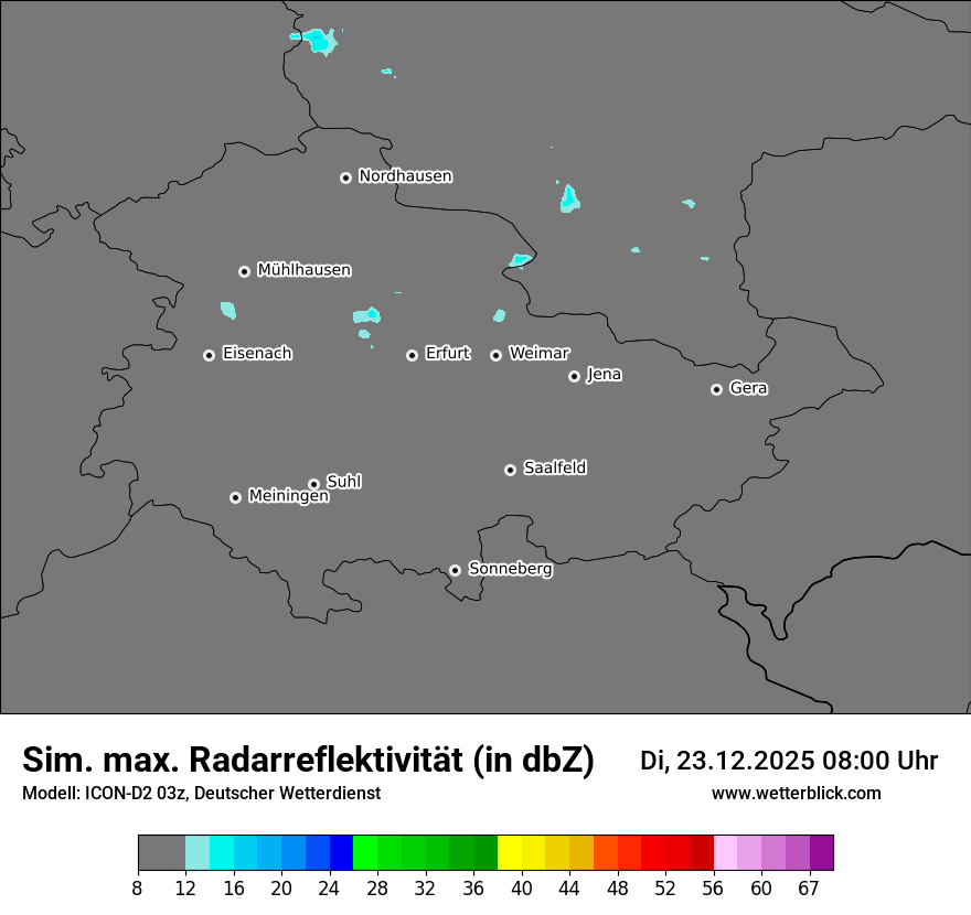 Modellkarten Simuliertes Radarbild