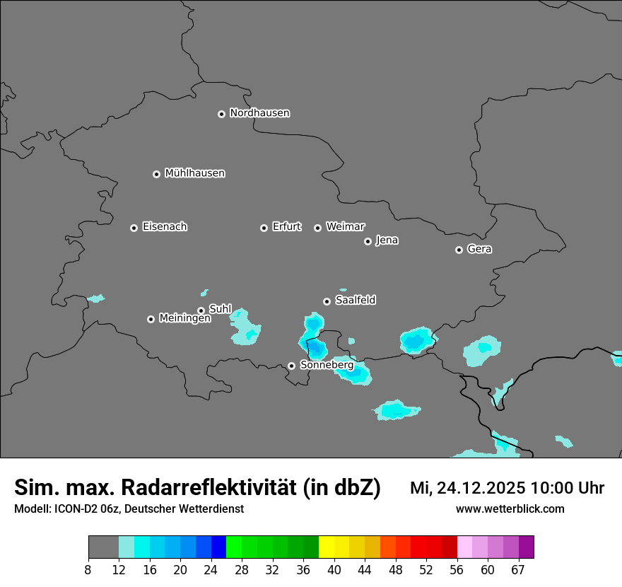 Modellkarten Simuliertes Radarbild