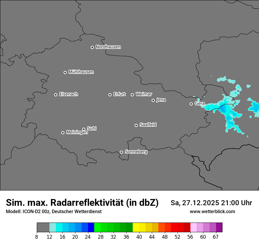 Modellkarten Simuliertes Radarbild