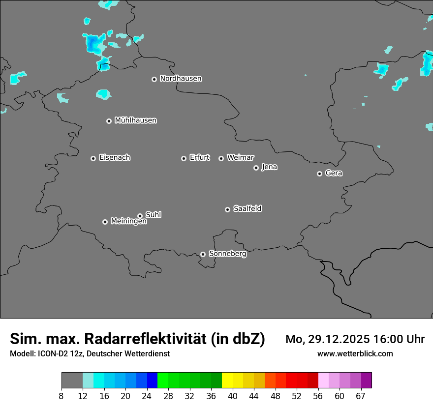 Modellkarten Simuliertes Radarbild