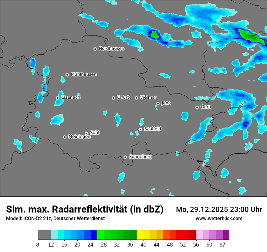Modellkarten Simuliertes Radarbild