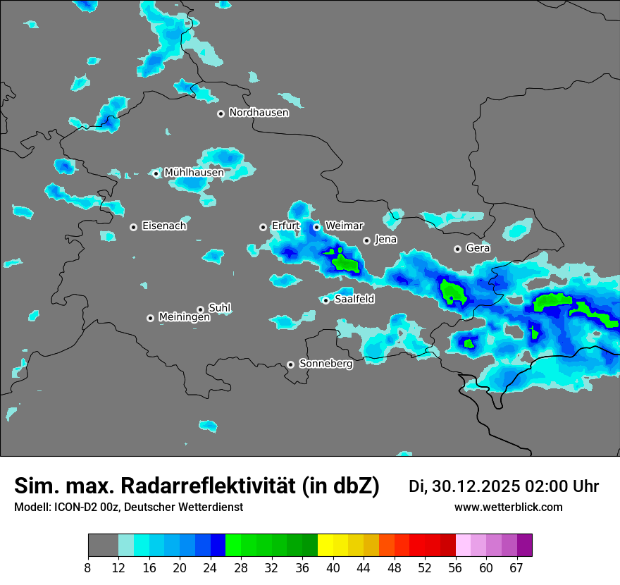 Modellkarten Simuliertes Radarbild