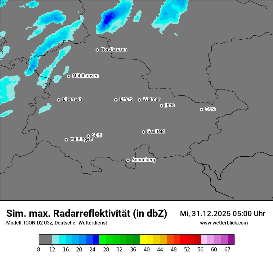 Modellkarten Simuliertes Radarbild