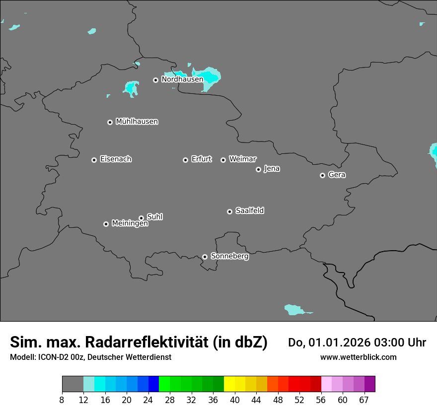 Modellkarten Simuliertes Radarbild