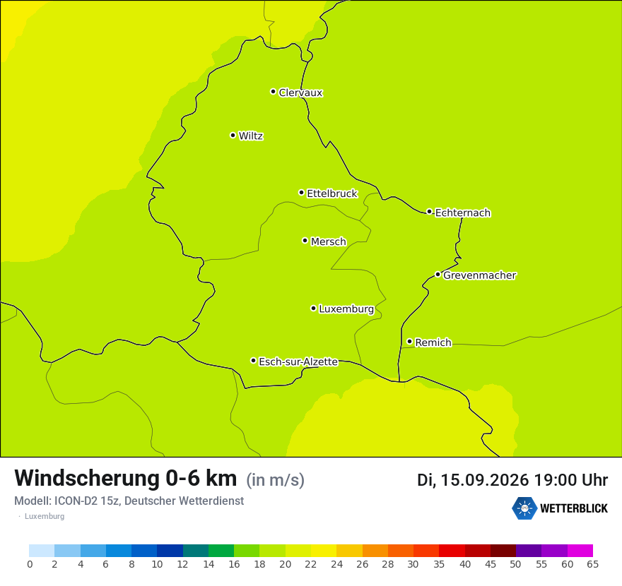 Modellkarte ICON-D2 – dls – luxemburg