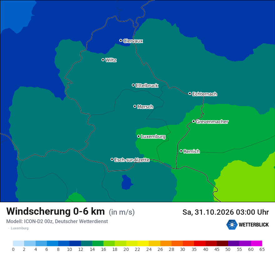 Modellkarte ICON-D2 – dls – luxemburg