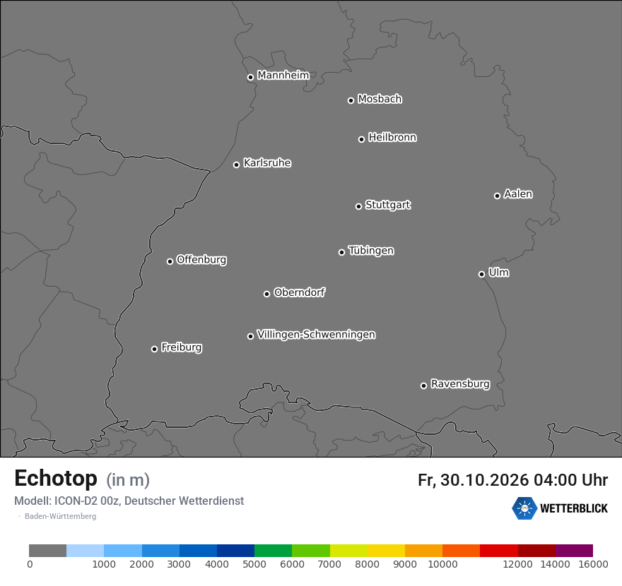 Modellkarte ICON-D2 – echotop – bw