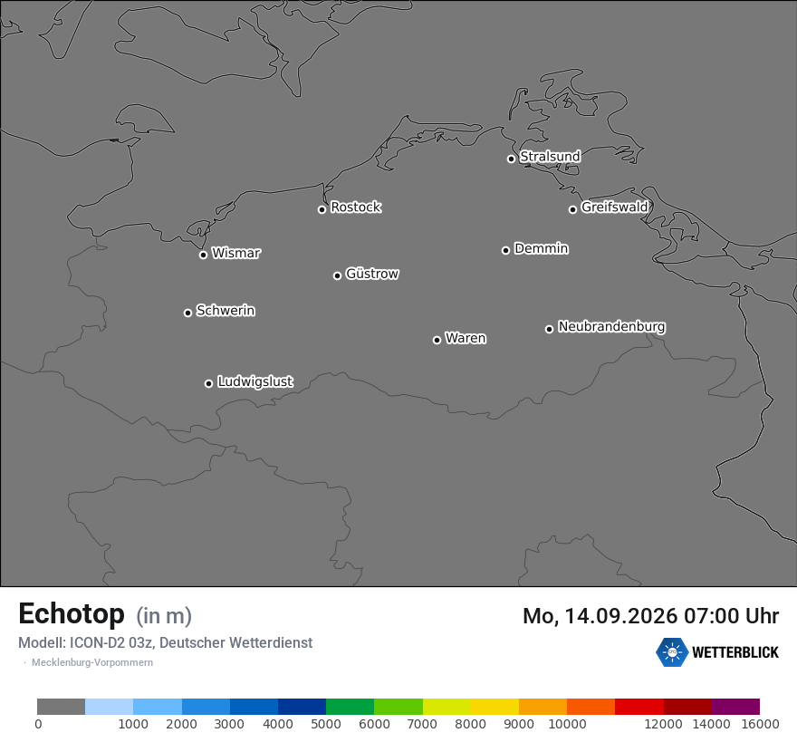 Modellkarte ICON-D2 – echotop – mv