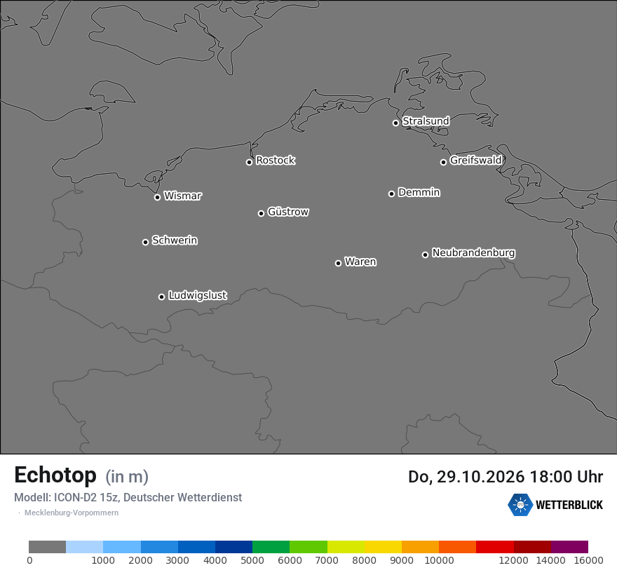 Modellkarte ICON-D2 – echotop – mv