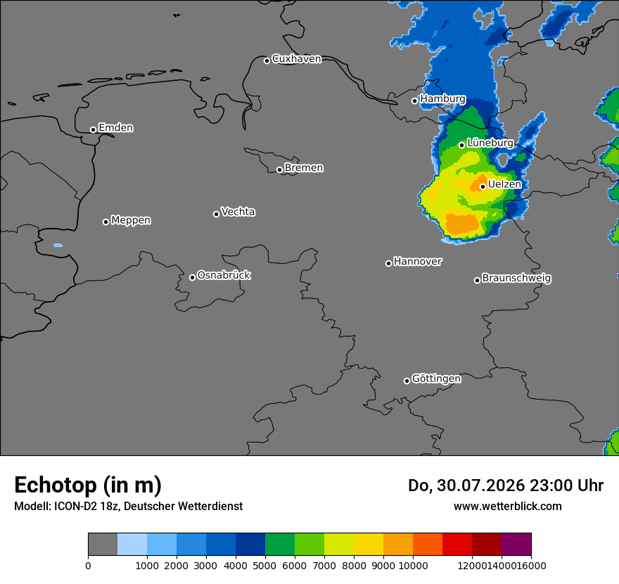 Modellkarte ICON-D2 – echotop – ni