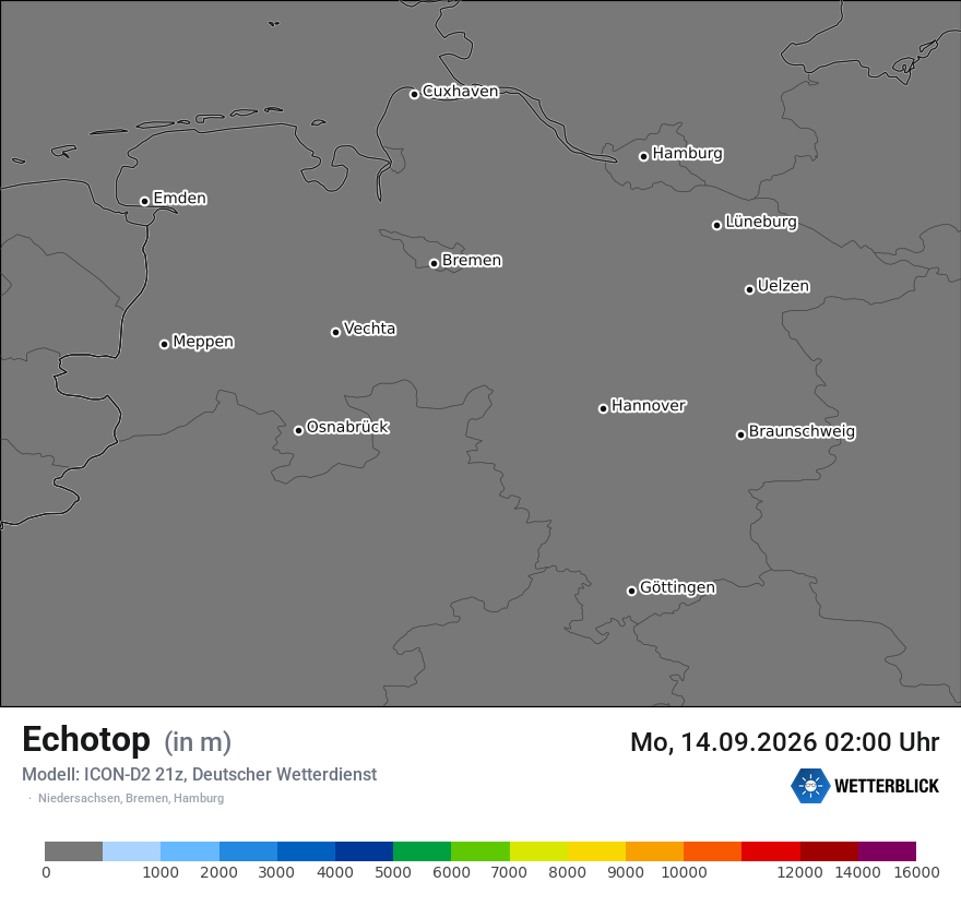 Modellkarte ICON-D2 – echotop – ni