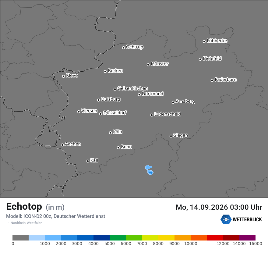 Modellkarte ICON-D2 – echotop – nrw