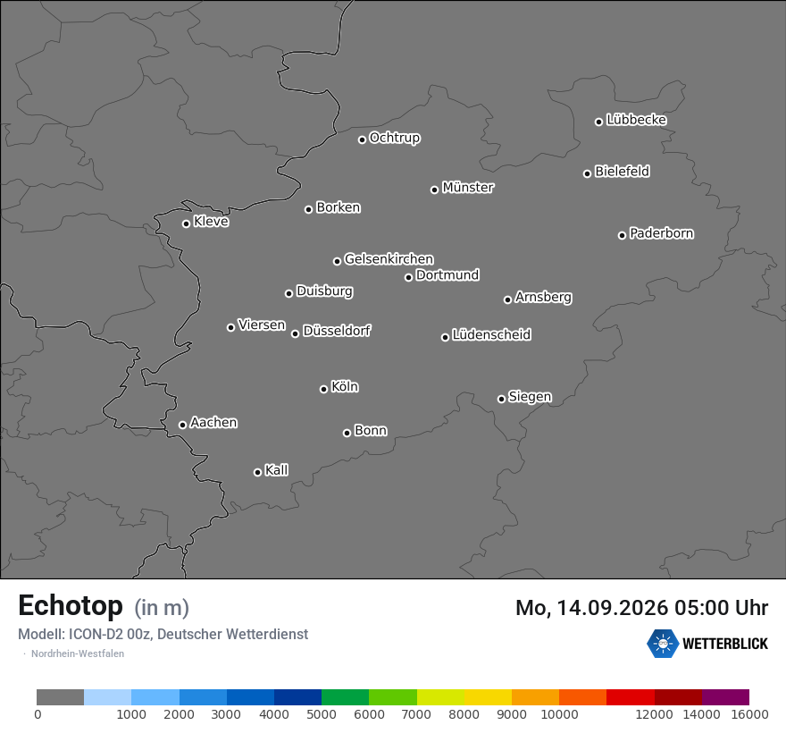 Modellkarte ICON-D2 – echotop – nrw