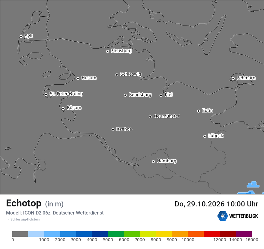 Modellkarte ICON-D2 – echotop – sh
