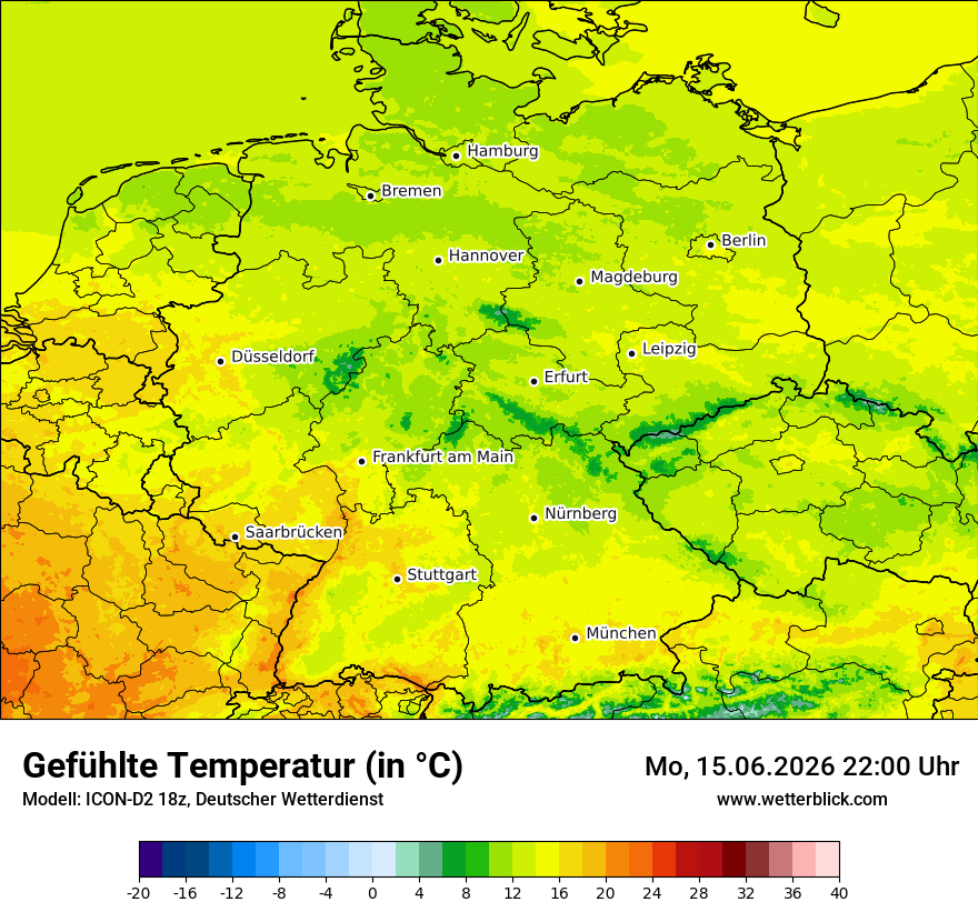 Modellkarte ICON-D2 – feels_like – deutschland