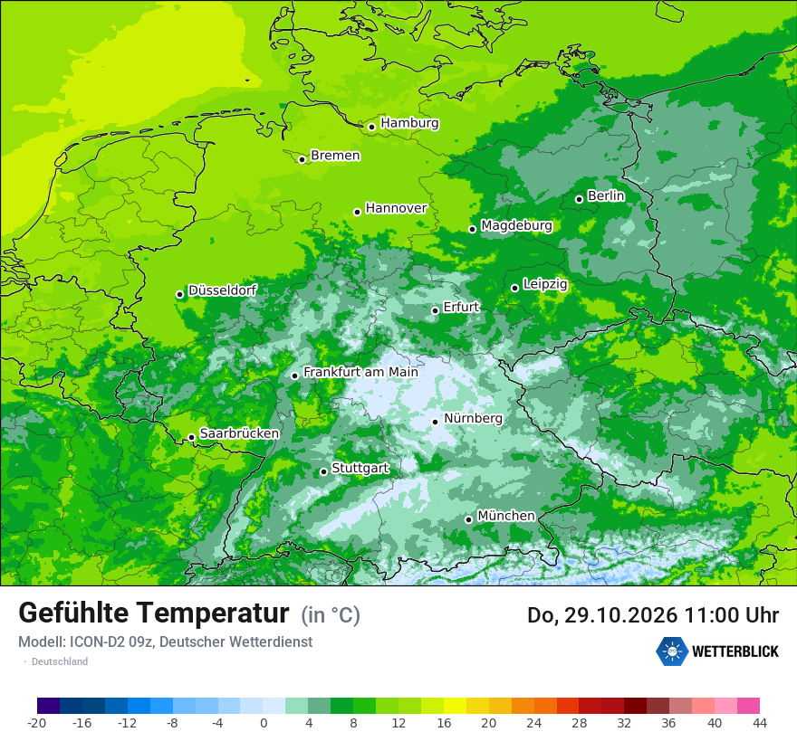 Modellkarte ICON-D2 – feels_like – deutschland