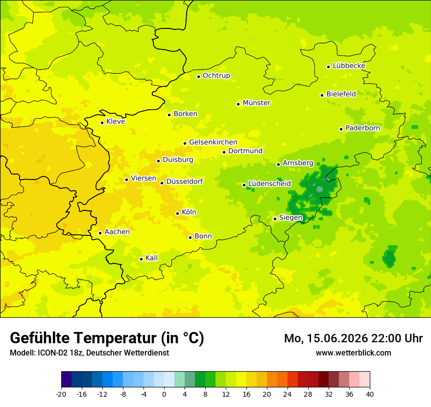 Modellkarte ICON-D2 – feels_like – nrw