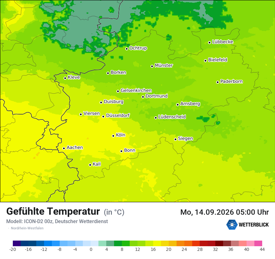 Modellkarte ICON-D2 – feels_like – nrw