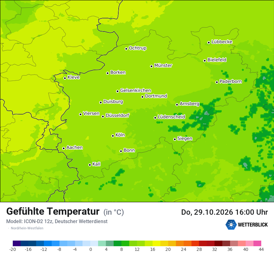 Modellkarte ICON-D2 – feels_like – nrw