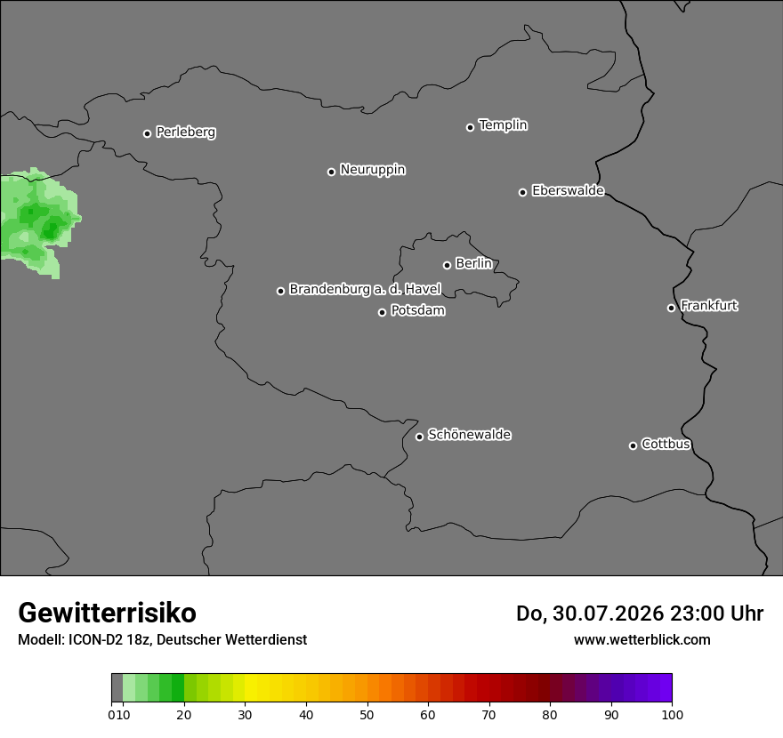 Modellkarte ICON-D2 – gewitterrisiko – bb