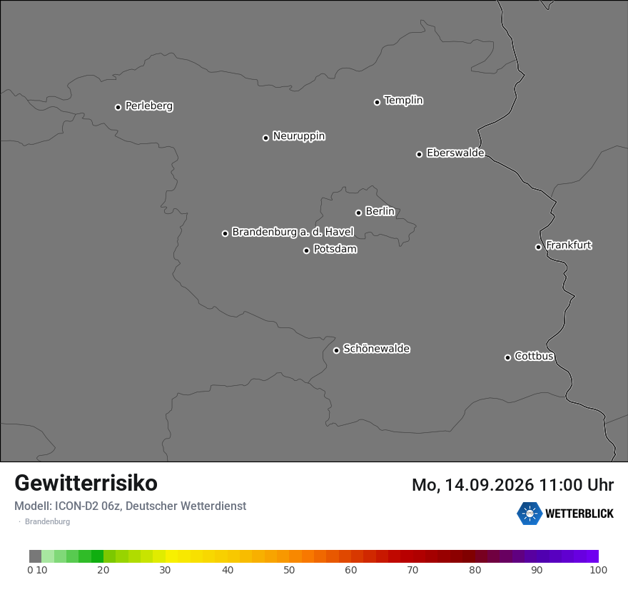 Modellkarte ICON-D2 – gewitterrisiko – bb