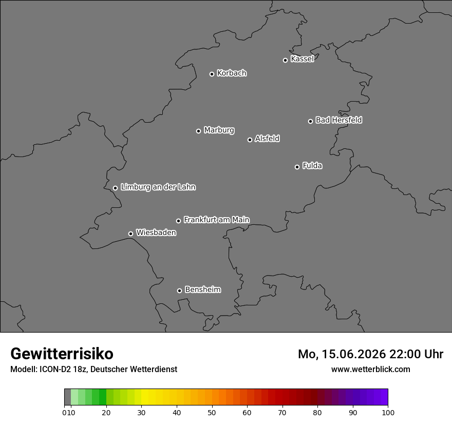Modellkarte ICON-D2 – gewitterrisiko – he