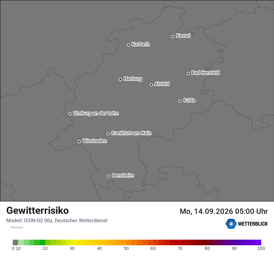 Modellkarte ICON-D2 – gewitterrisiko – he