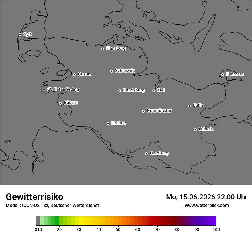 Modellkarte ICON-D2 – gewitterrisiko – sh