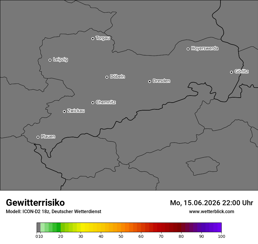 Modellkarte ICON-D2 – gewitterrisiko – sn