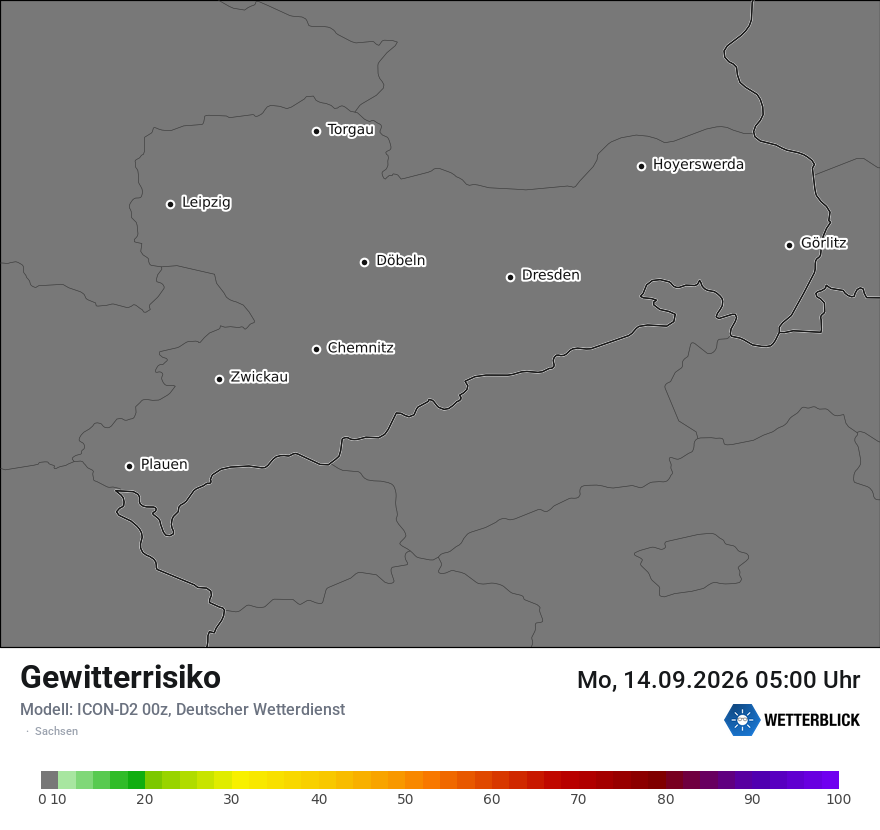 Modellkarte ICON-D2 – gewitterrisiko – sn
