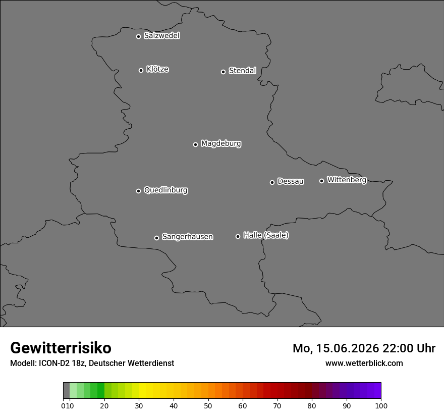 Modellkarte ICON-D2 – gewitterrisiko – st