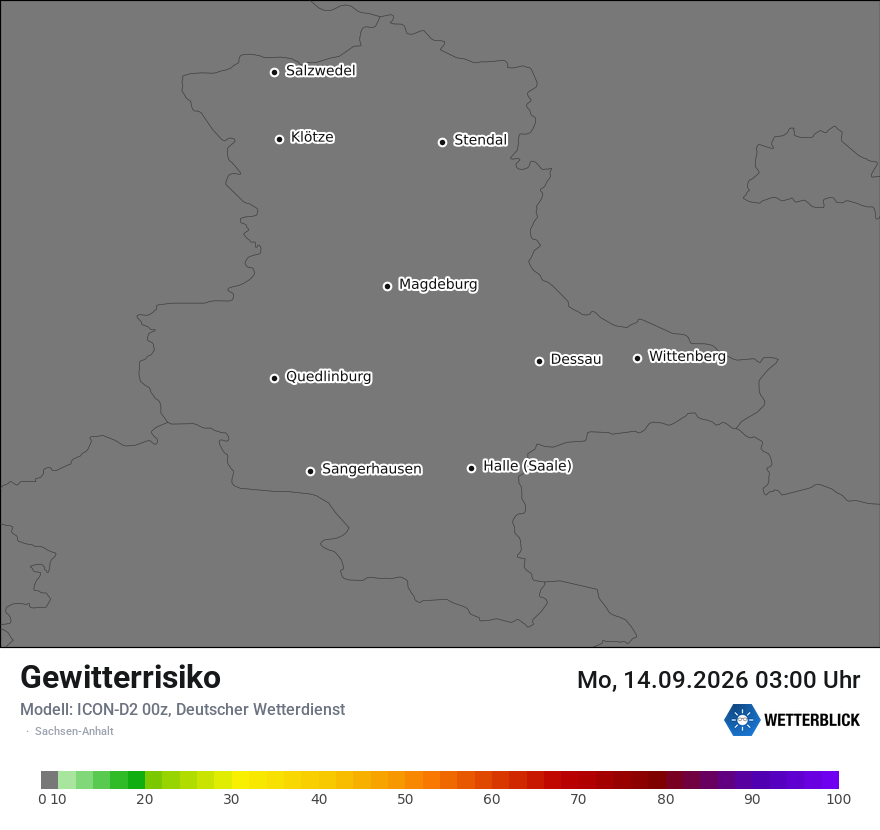 Modellkarte ICON-D2 – gewitterrisiko – st