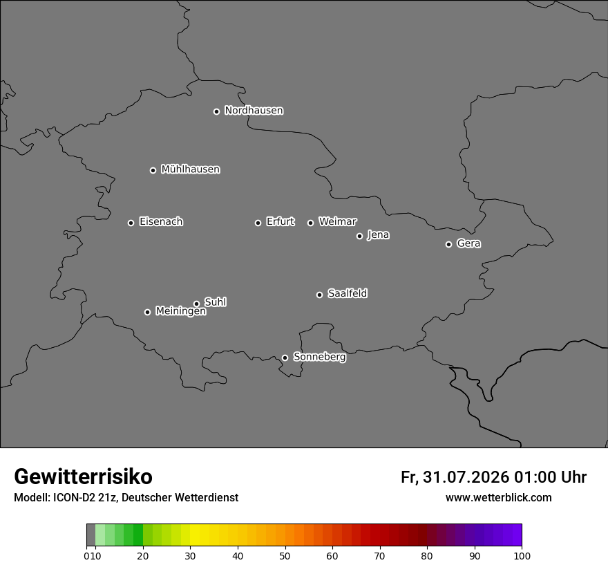 Modellkarte ICON-D2 – gewitterrisiko – th