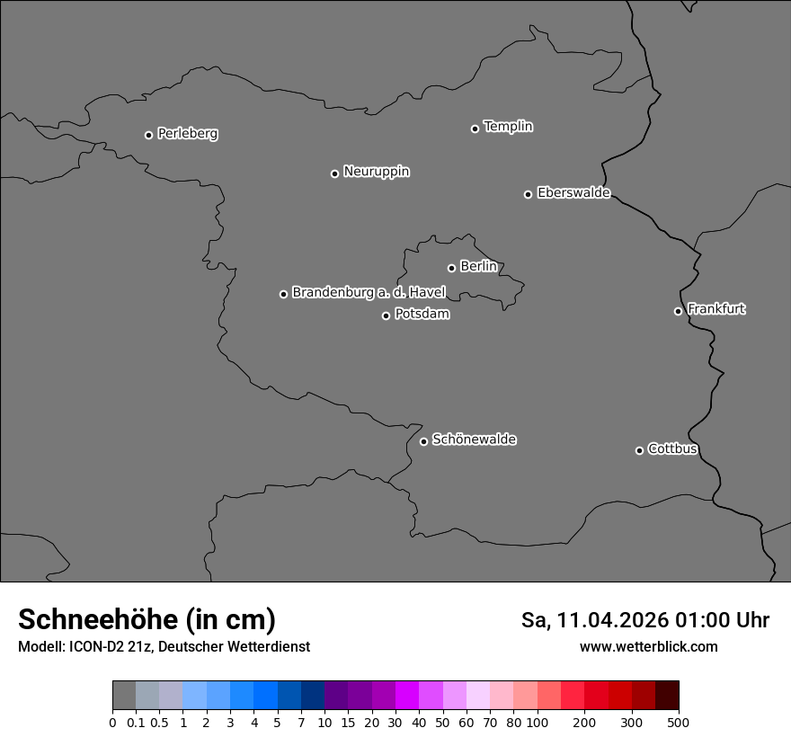 Modellkarte ICON-D2 – h_snow – bb