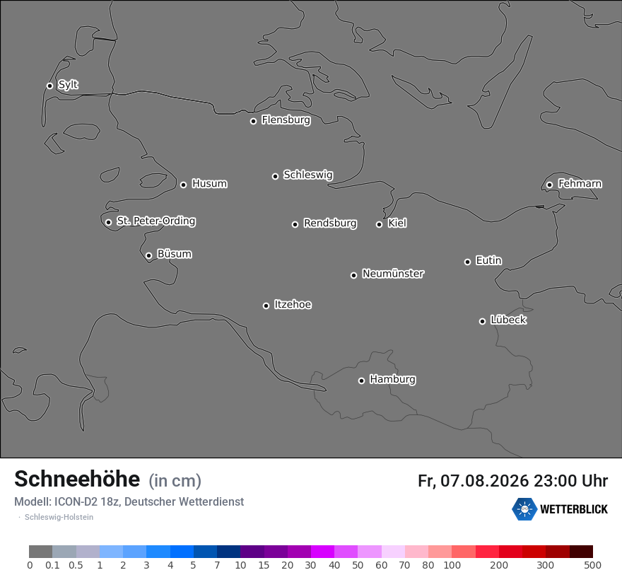 Modellkarte ICON-D2 – h_snow – sh