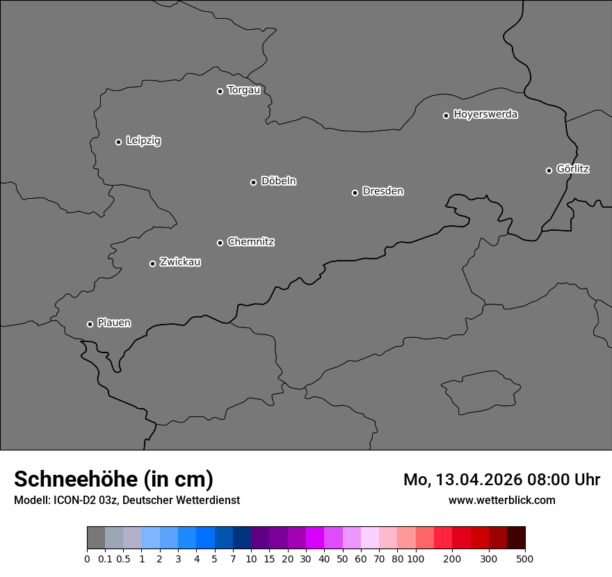 Modellkarte ICON-D2 – h_snow – sn
