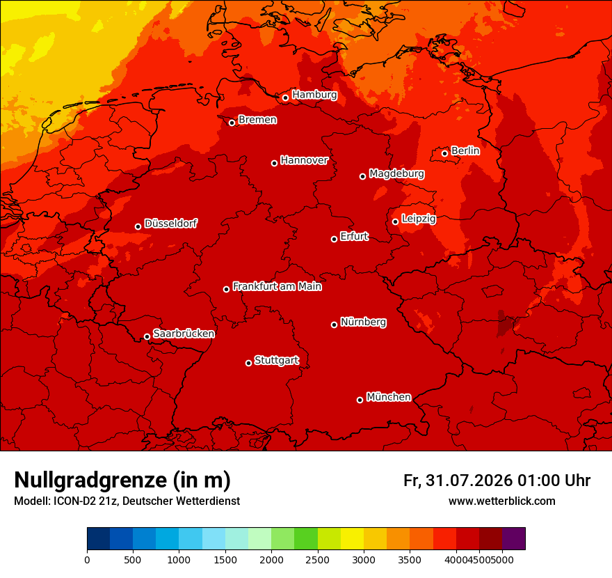 Modellkarte ICON-D2 – hzerocl – deutschland