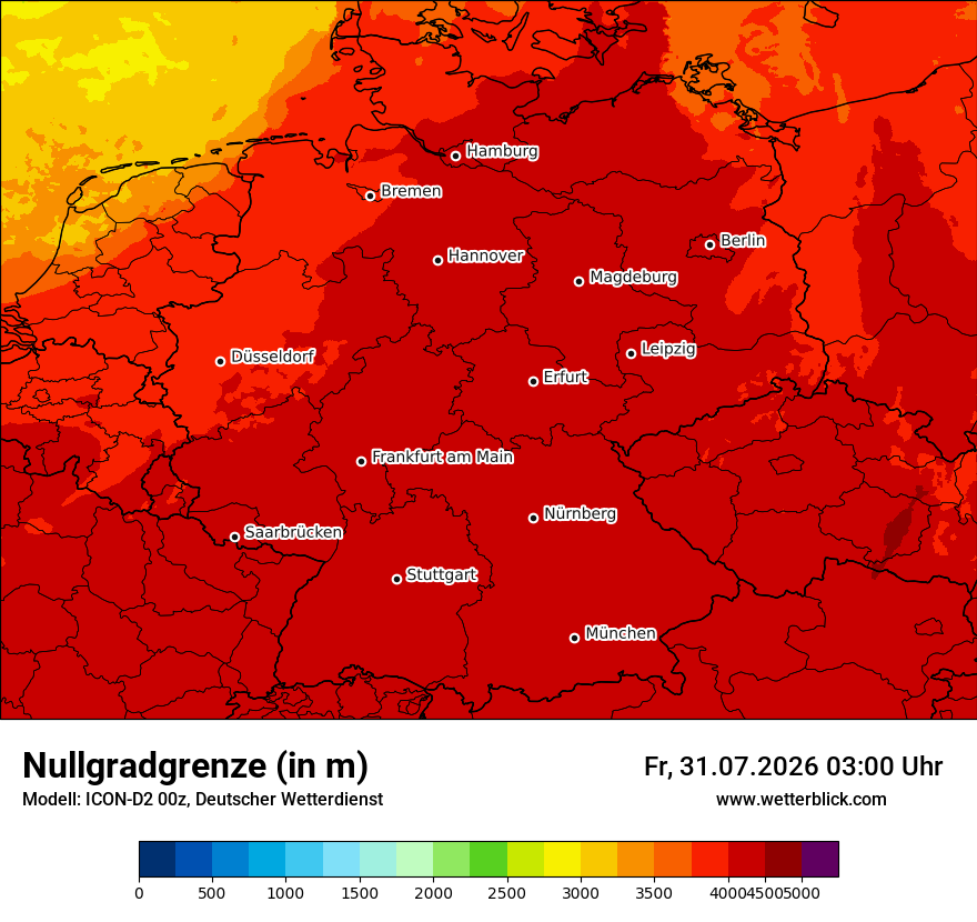 Modellkarte ICON-D2 – hzerocl – deutschland