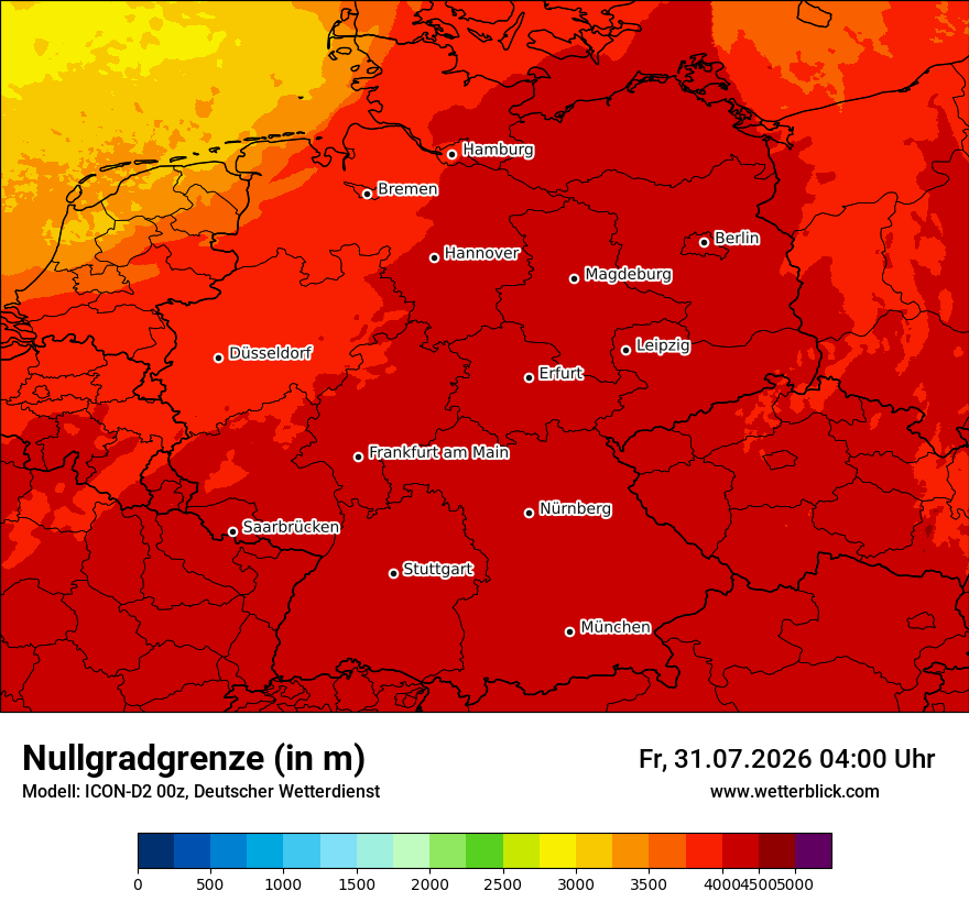 Modellkarte ICON-D2 – hzerocl – deutschland