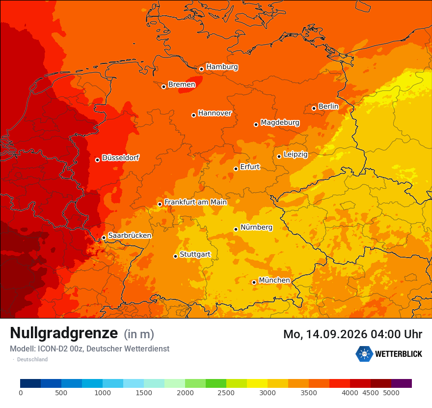 Modellkarte ICON-D2 – hzerocl – deutschland
