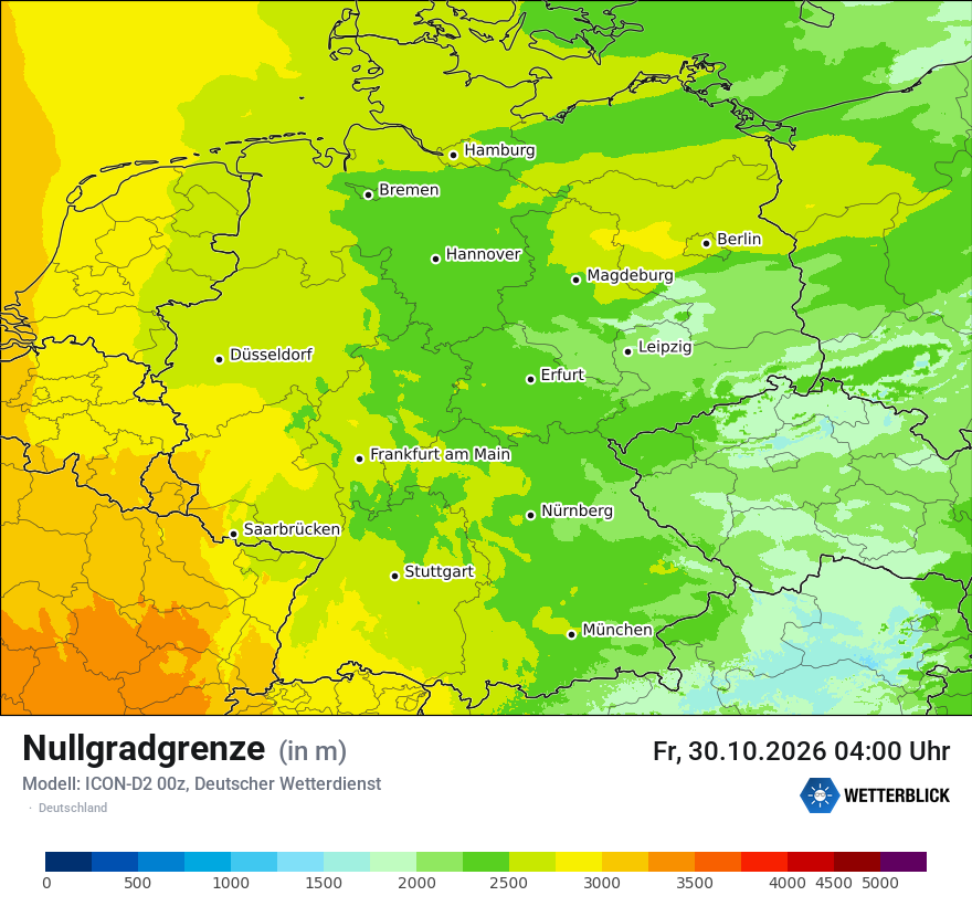 Modellkarte ICON-D2 – hzerocl – deutschland